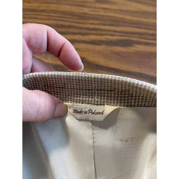 Charing Cross tan pure silk featherweight two button dress jacket size 44 Long - Picture 5 of 8